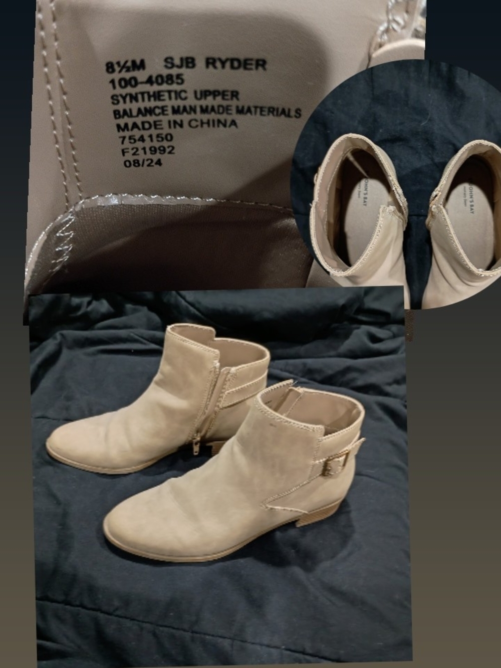 Women's Saint John's Bay Ryder Women's Sand Tan Ankle Boots With Memory Foam 8.5